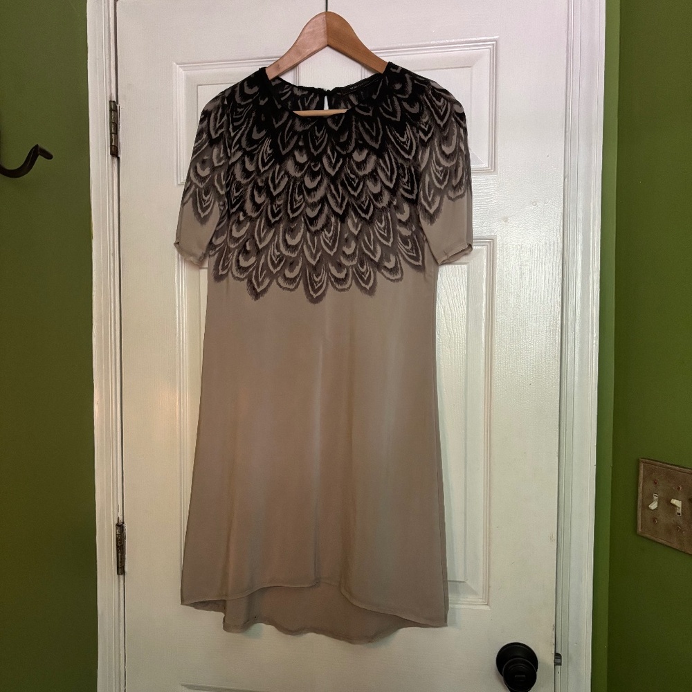 Grey Silk Feather Dress 🪶